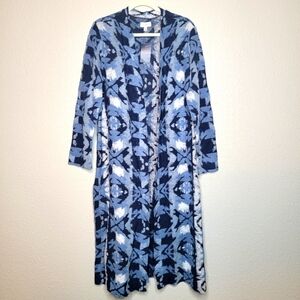 Lucky Brand Western Indian Aztec Jacquard Long Sleeve Duster Cardigan Size Large